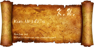 Kun Uriás névjegykártya